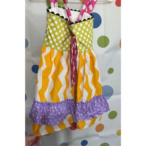 Multi Patterned Multi Color Girls Size 8 Sundress Wrap Style Open Back 🌸🌿 - Picture 7 of 12